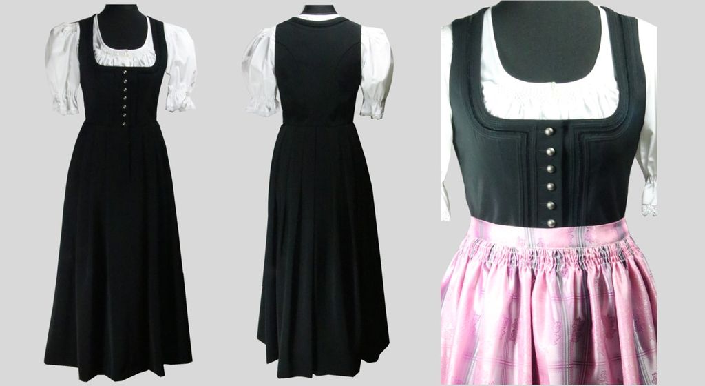 Dirndl: gonna bavarese con camicetta e grembiule